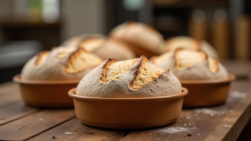 Finished shaped sourdough loaves in bannetons ready for final proofing, showing proper tension and form